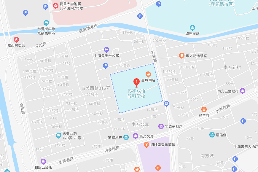 上海闵行区协和双语教科学校地图图片