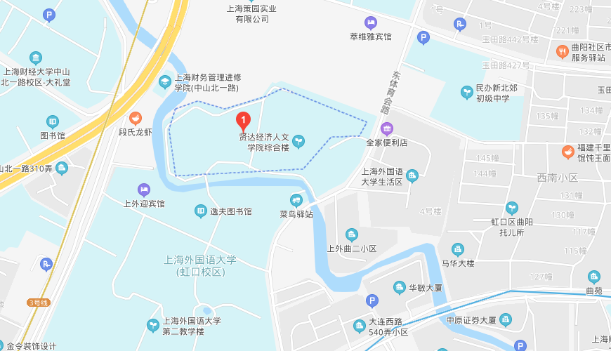 上海外国语大学贤达经济人文学院国际课程中心地图图片