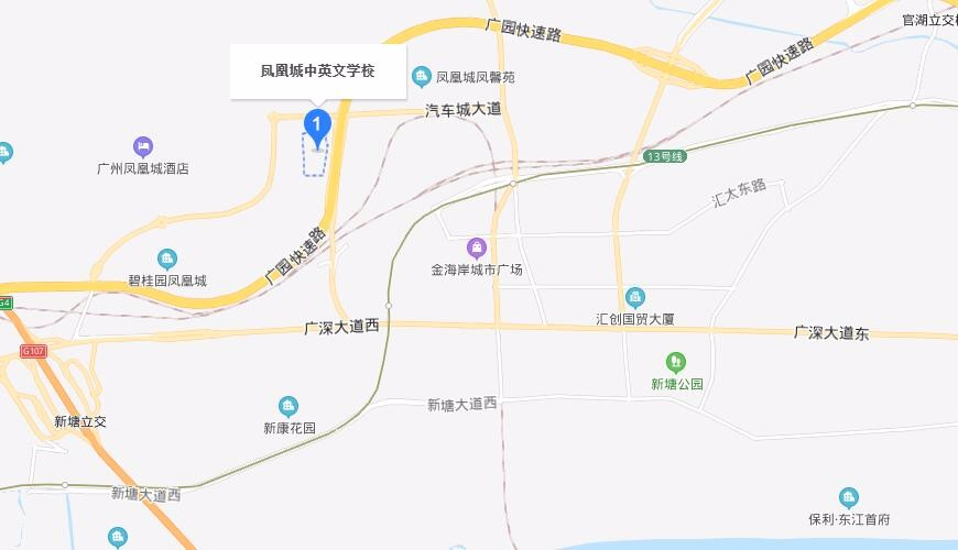 广州市增城区凤凰城中英文学校地图图片