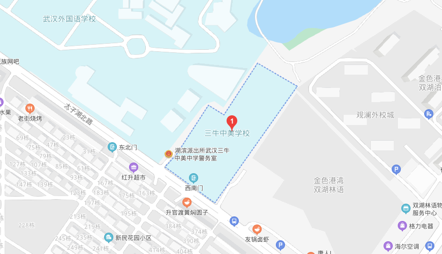 武汉三牛中美中学地图图片