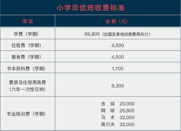 武汉海淀外国语实验学校国际小学（双优班）收费标准