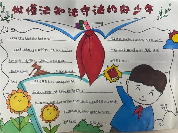 合肥世界外国语学校小学部举办立德普法手抄报比赛图片3